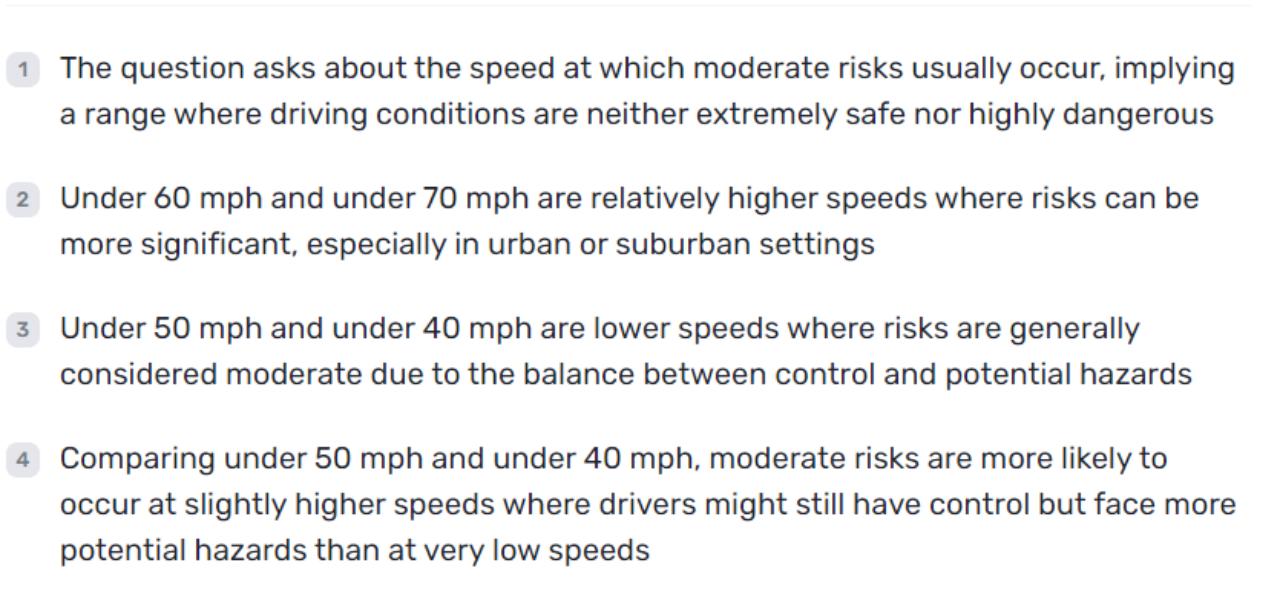 How to Know at What Speed Moderate Risks Usually Occur?